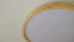 Lindby Smart LED-loftslampe Mirren træ Ø39,5 cm CCT Tuya