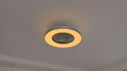 Lindby Smart LED-loftventilator Paavo, sølv, lydløs, Tuya