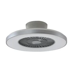 Lindby Smart LED-loftventilator Paavo, sølv, lydløs, Tuya