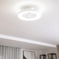 Lindby Smart LED-loftventilator Paavo, hvid, støjsvag, Tuya