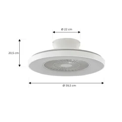Lindby Smart LED-loftventilator Paavo, hvid, støjsvag, Tuya
