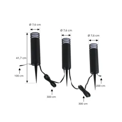 Lindby Smart LED-sokkellampe Kaelo, CCT, RGB, Tuya, 3 enheder