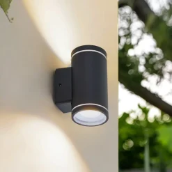 Lindby Smart udendørs LED-væglampe Valtin CCT RGB Tuya IP54