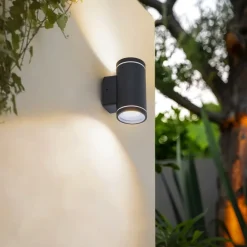 Lindby Smart udendørs LED-væglampe Valtin CCT RGB Tuya IP54