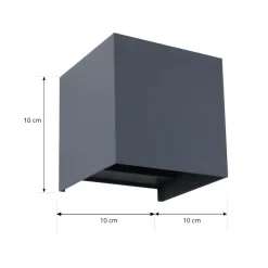 Smart udendørs LED-væglampe Dara grå kantet CCT RGB Tuya^Lindby Outlet