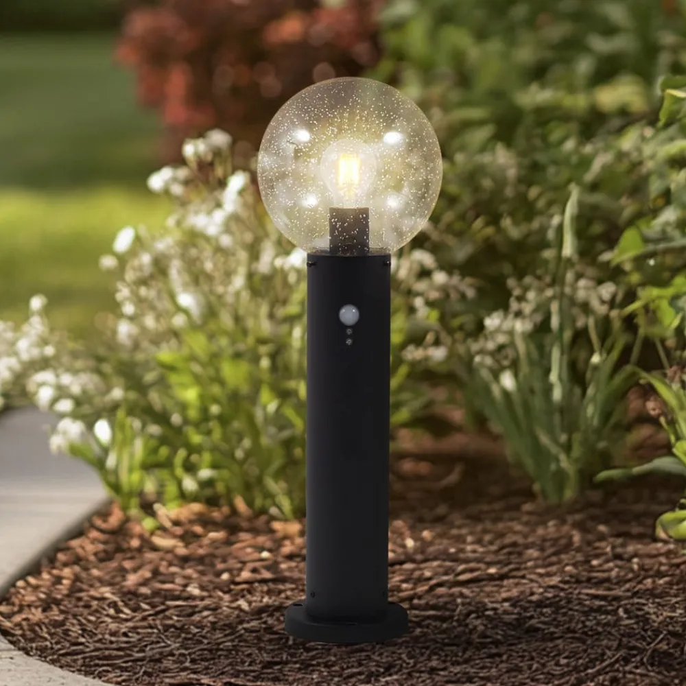 Lindby sokkellampe Dangan, klar, 60 cm, glas, sensor