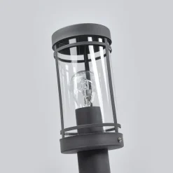 Lindby sokkellampe Djori, 50 cm, antracit, stål, E27