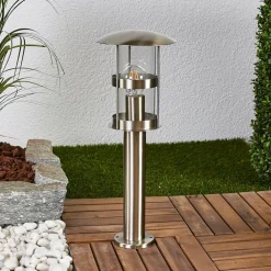 Lindby Terrassebelysning|Sokkellamper>Sokkellampe Noemi, grå, stål, 50 cm, IP44