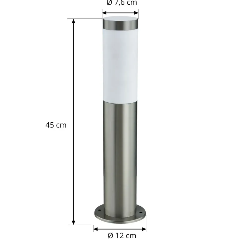Sokkellampe Statius, grå, stål, sensor, 45 cm^Lindby New