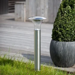 Solar-LED-lampe med jordspyd Jolin, 66 cm, stål^Lindby New
