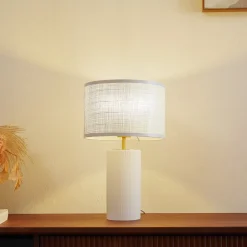 Sorscha bordlampe, hvid, jern, Ø 26 cm^Lindby Clearance