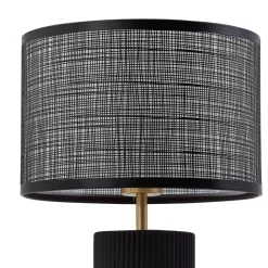 Lindby Sorscha bordlampe, sort, jern, Ø 26 cm