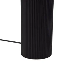 Lindby Sorscha bordlampe, sort, jern, Ø 26 cm