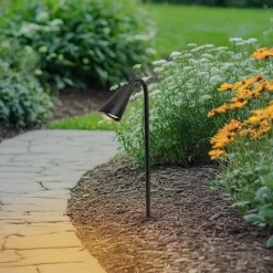 Lindby Terrassebelysning|Udendørs Spot>Sorvete lampe med jordspyd, sort, metal, højde 62 cm