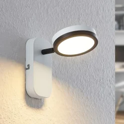 Lindby spot Vesim, hvid, 1-lys, 15 cm høj, jern