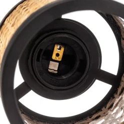 Lindby Spot Yaelle, 52 cm, 3-lys, rattan, sort, E27