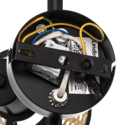 Lindby Spot Yaelle, 52 cm, 3-lys, rattan, sort, E27