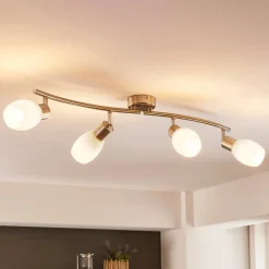 Lindby Loftlamper|Loftlamper>spotlight Arda, 70 cm, 4 lyskilder, nikkel, glas, E14