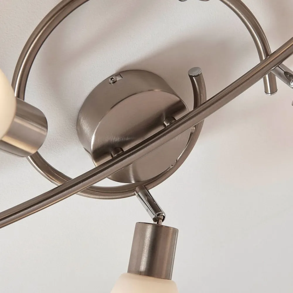 Lindby Loftlamper|Loftlamper>spotlight Arda, 75 cm, 6 lyskilder, nikkel, glas, E14