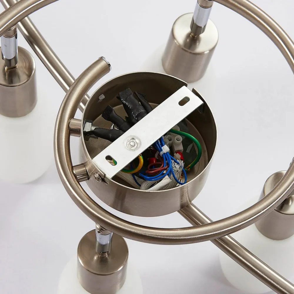 Lindby Loftlamper|Loftlamper>spotlight Arda, 75 cm, 6 lyskilder, nikkel, glas, E14