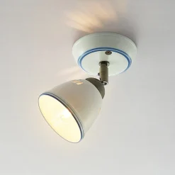 Lindby spotlight Eneas, højde 16 cm, hvid, 1 lyskilde, keramik