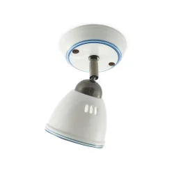 Lindby spotlight Eneas, højde 16 cm, hvid, 1 lyskilde, keramik