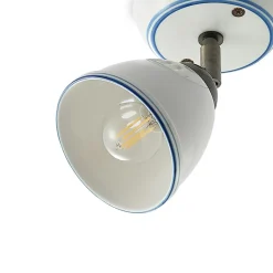 Lindby spotlight Eneas, højde 16 cm, hvid, 1 lyskilde, keramik