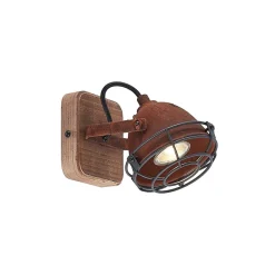 spotlight Farovi, rustfarvet, træ, justerbar, GU10^Lindby Outlet