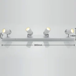 spotlight Kardo, 4 lyskilder, hvid, metal, IP44^Lindby