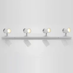 spotlight Kardo, 4 lyskilder, hvid, metal, IP44^Lindby