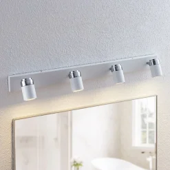 spotlight Kardo, 4 lyskilder, hvid, metal, IP44^Lindby