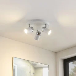 spotlight Kardo, roundel, 3 lyskilder, hvid, metal, IP44^Lindby Outlet