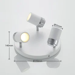 spotlight Kardo, roundel, 3 lyskilder, hvid, metal, IP44^Lindby Outlet