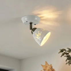 Lindby Gang|Pendellamper>spotlight Sanrike, højde 16 cm, 1 lyskilde, hvid, keramik