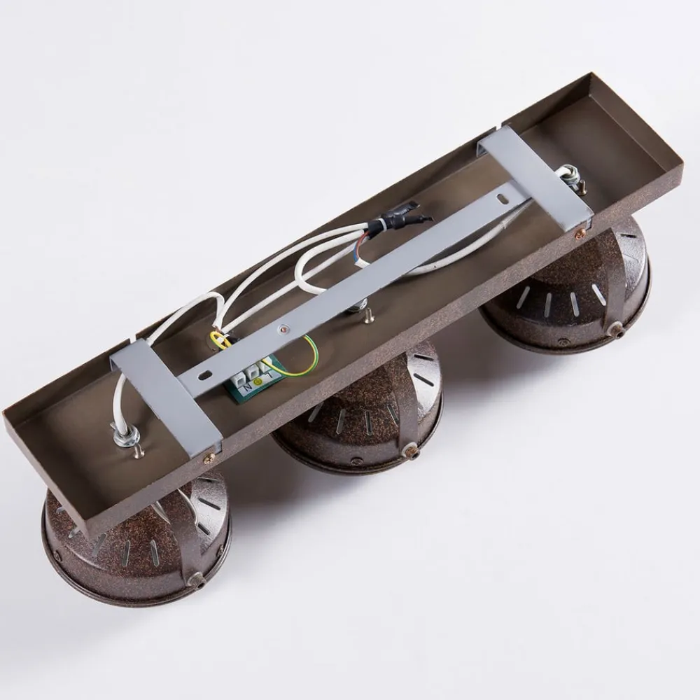 Lindby spotlight Tamin, 48 cm, rustfarvet, 3 lyskilder, glas