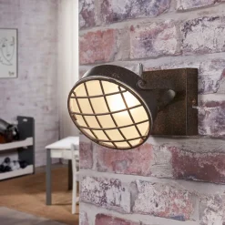 Lindby spotlight Tamin, rustfarvet, 1-lys, glas, G9