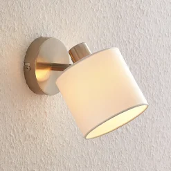 Stannis væglampe med tekstil, mat nikkel^Lindby Best