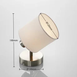 Stannis væglampe med tekstil, mat nikkel^Lindby Best