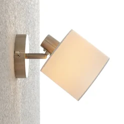 Stannis væglampe med tekstil, mat nikkel^Lindby Best