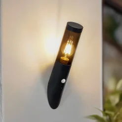 Lindby Væglampe Med Sensor|Væglamper>Statius udendørs væglampe, antracit, jern, sensor