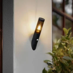 Lindby Væglampe Med Sensor|Væglamper>Statius udendørs væglampe, antracit, jern, sensor