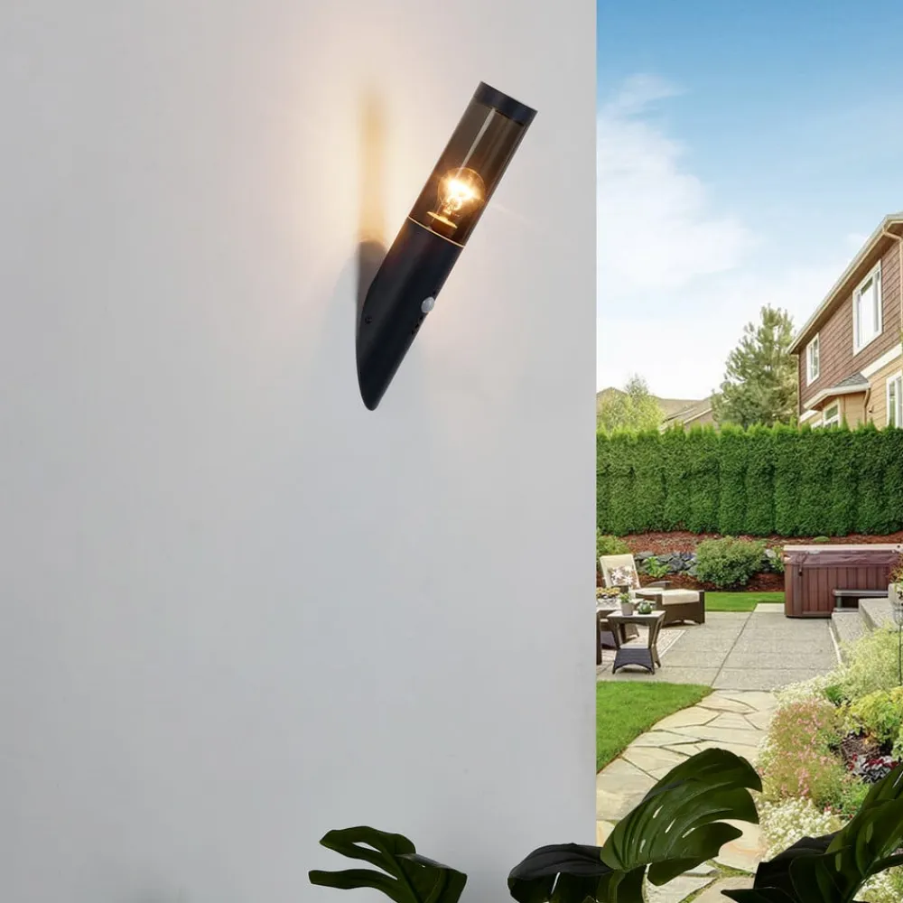 Lindby Væglampe Med Sensor|Væglamper>Statius udendørs væglampe, antracit, jern, sensor
