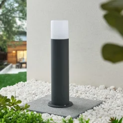 Lindby Tabyn sokkellampe, rund, mørkegrå