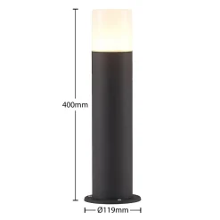 Lindby Tabyn sokkellampe, rund, mørkegrå