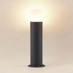 Lindby Tabyn sokkellampe, rund, mørkegrå