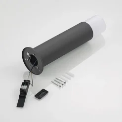 Lindby Tabyn sokkellampe, rund, mørkegrå