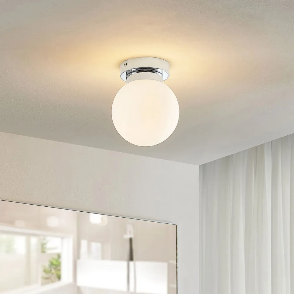 Lindby Loftlamper|Loftlamper>Tavino loftslampe, sfærisk skærm, krom