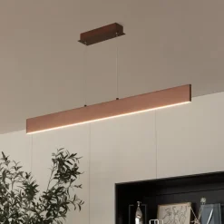 Lindby Pendellamper>Tinkodara LED-hængelampe, spisestue brun