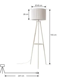 trebenetstående gulvlampe Libbie, 155 cm, hør, cremefarvet^Lindby Online