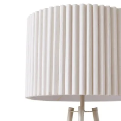 trebenetstående gulvlampe Libbie, 155 cm, hør, cremefarvet^Lindby Online